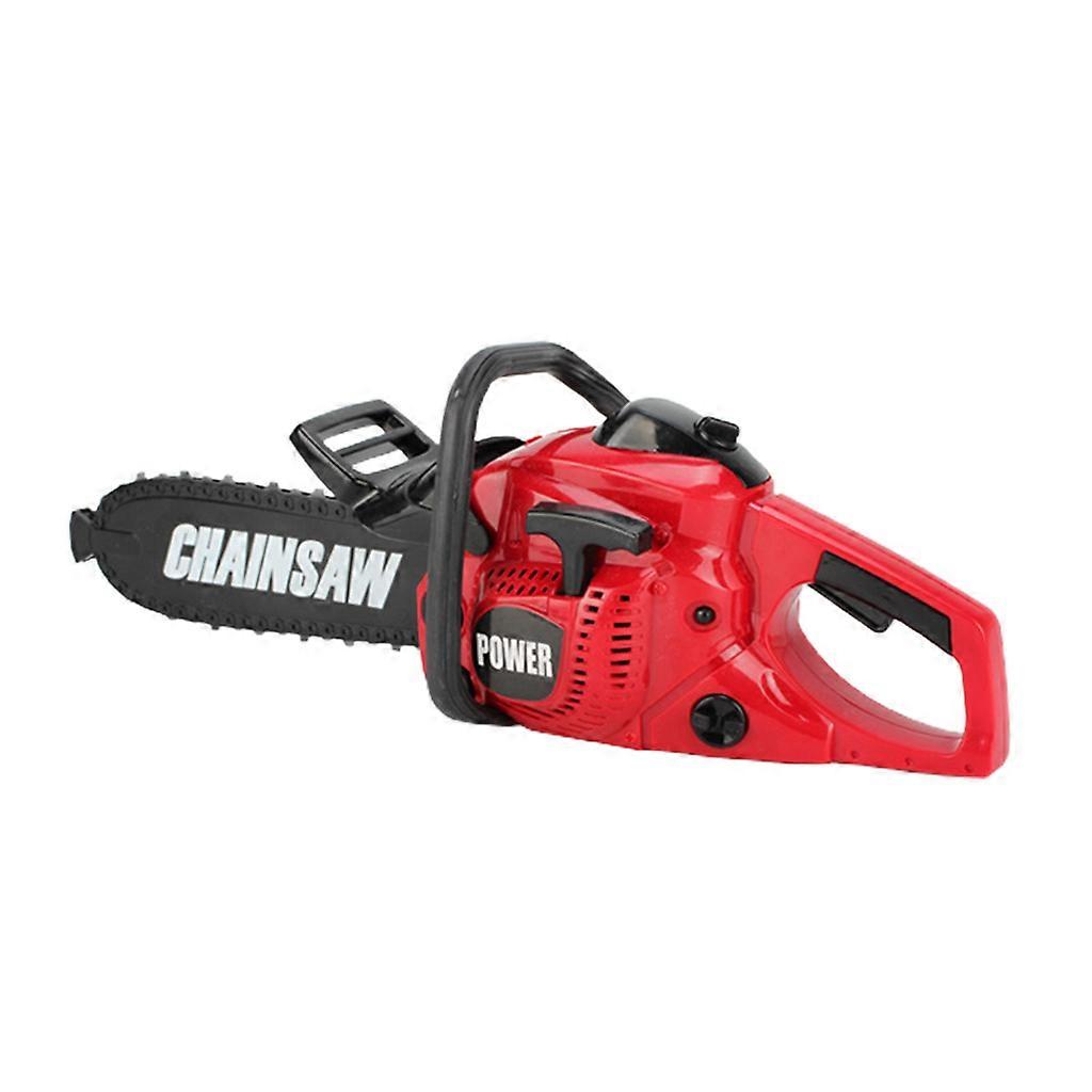 Kids Realistic Chainsaw Toy for w/ Simulation Sound Education Electric Saw Construction Tool for Pretend for Play Game B Red