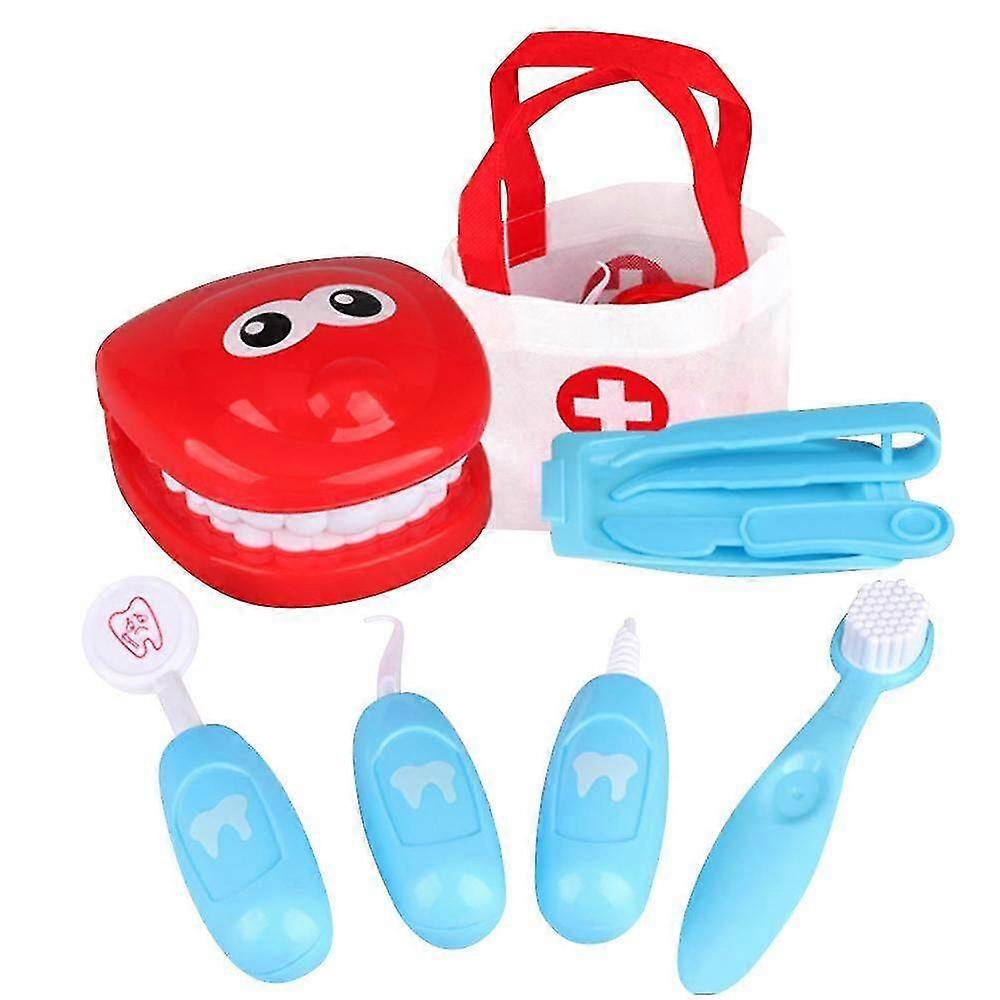 Kids Pretend Play Dentist Set Toy With 9 Tools For Role Playing And Educational Learning, Safe And Durable, Ideal Gift For Kids Above 3 Years Old