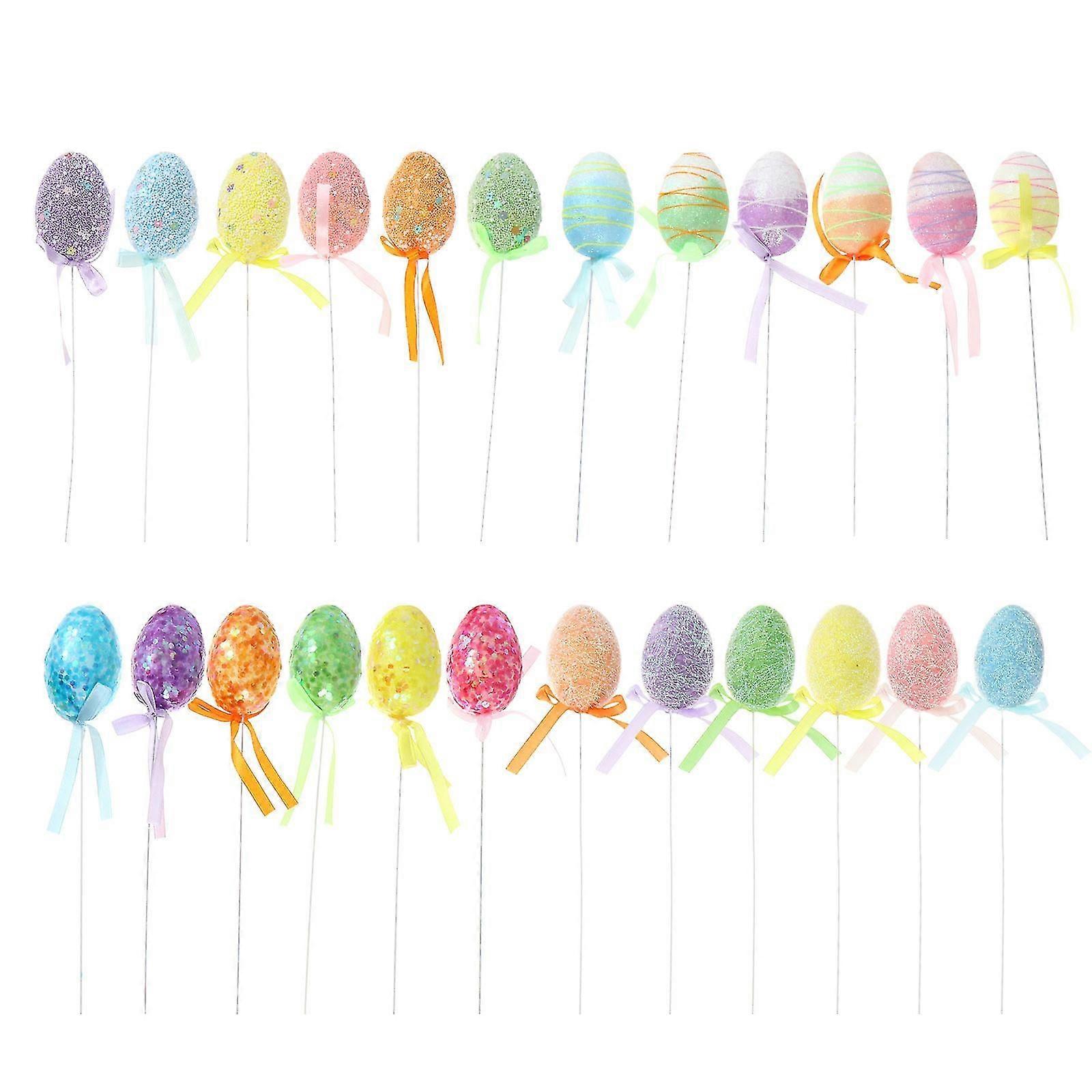 24pcs Easter Decorative Eggs Creative Easter Egg Ornament Funny Diy Crafts Eggs