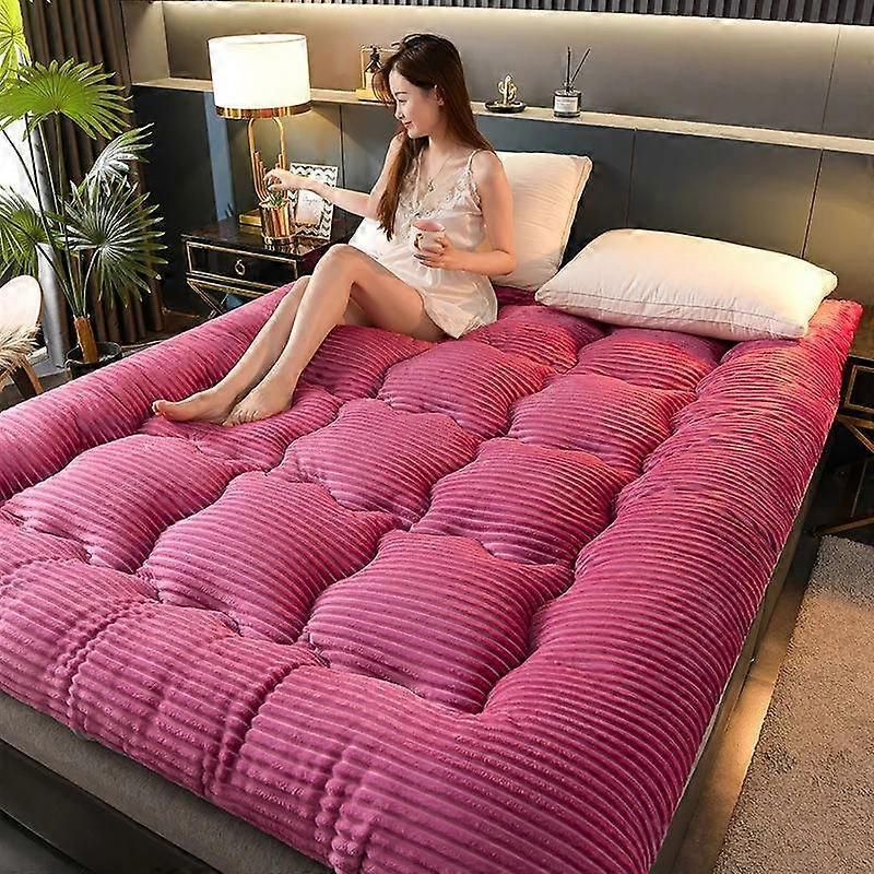 Mattress Magic Velvet Foldable Bedding Soft Warm Mattress Pad Three-dimensional Quilting Solid Color Japanese Tatami Mat