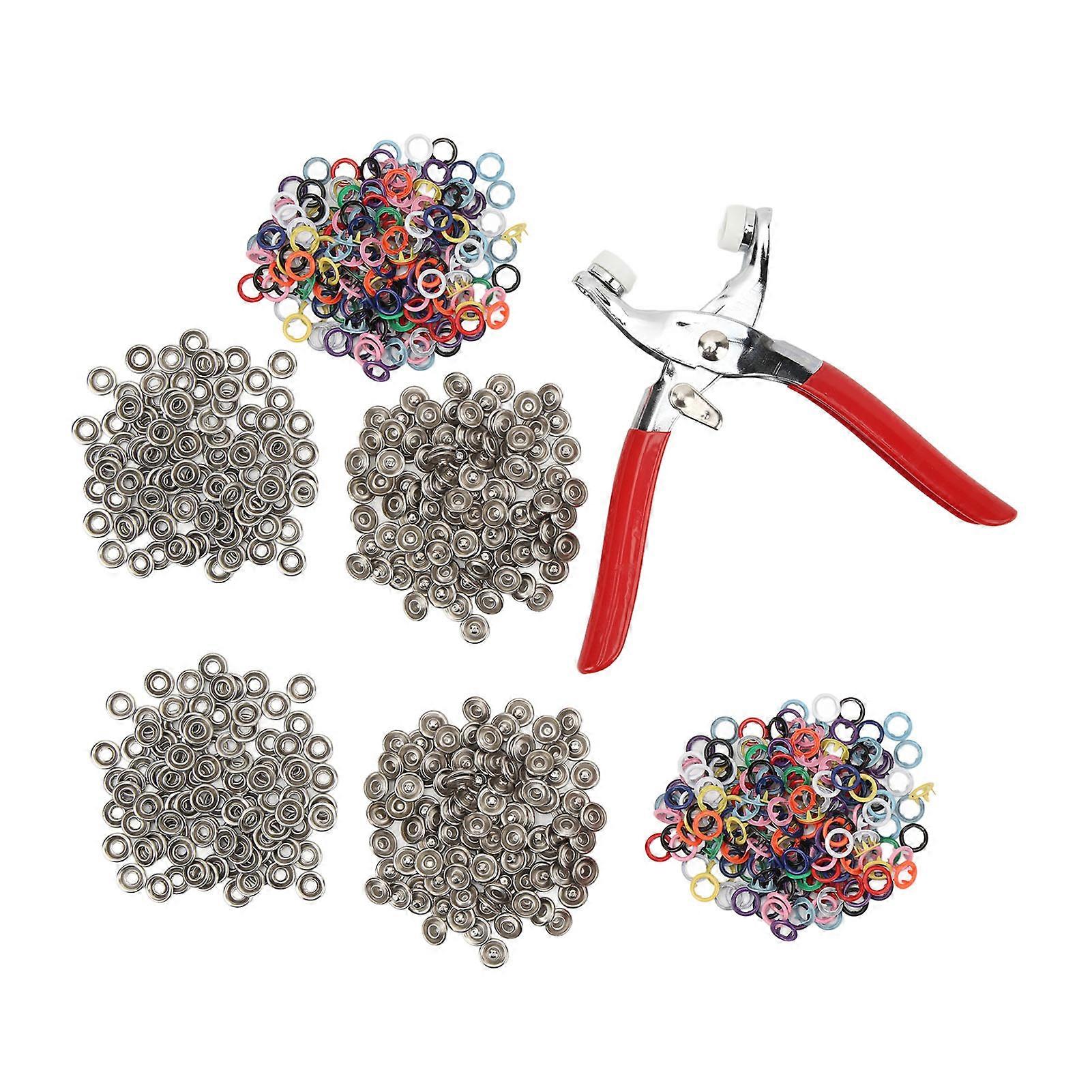 200 Sets Metal Snaps Buttons with Fastener Plier Snaps Buttons Kit for Crafts Clothes Hats and Sewing