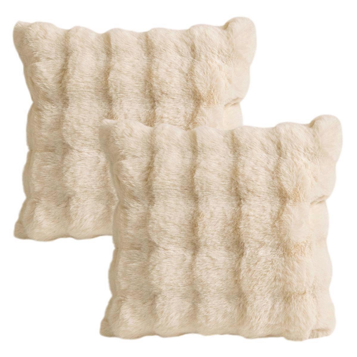Housse de coussin rembourrée, fourrure, 30 x 50 cm