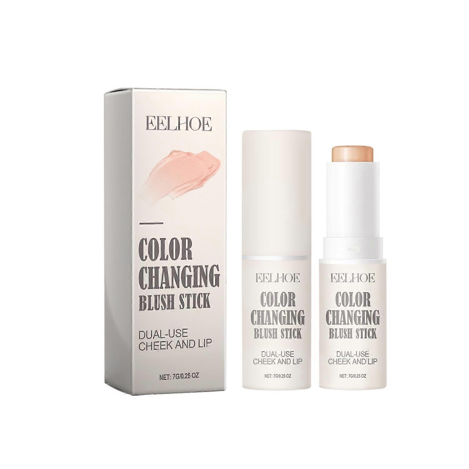 EELHOE Color Changing Blush Stick, Lightweight Natural Transparent Three-Dimensional Contouring Unif