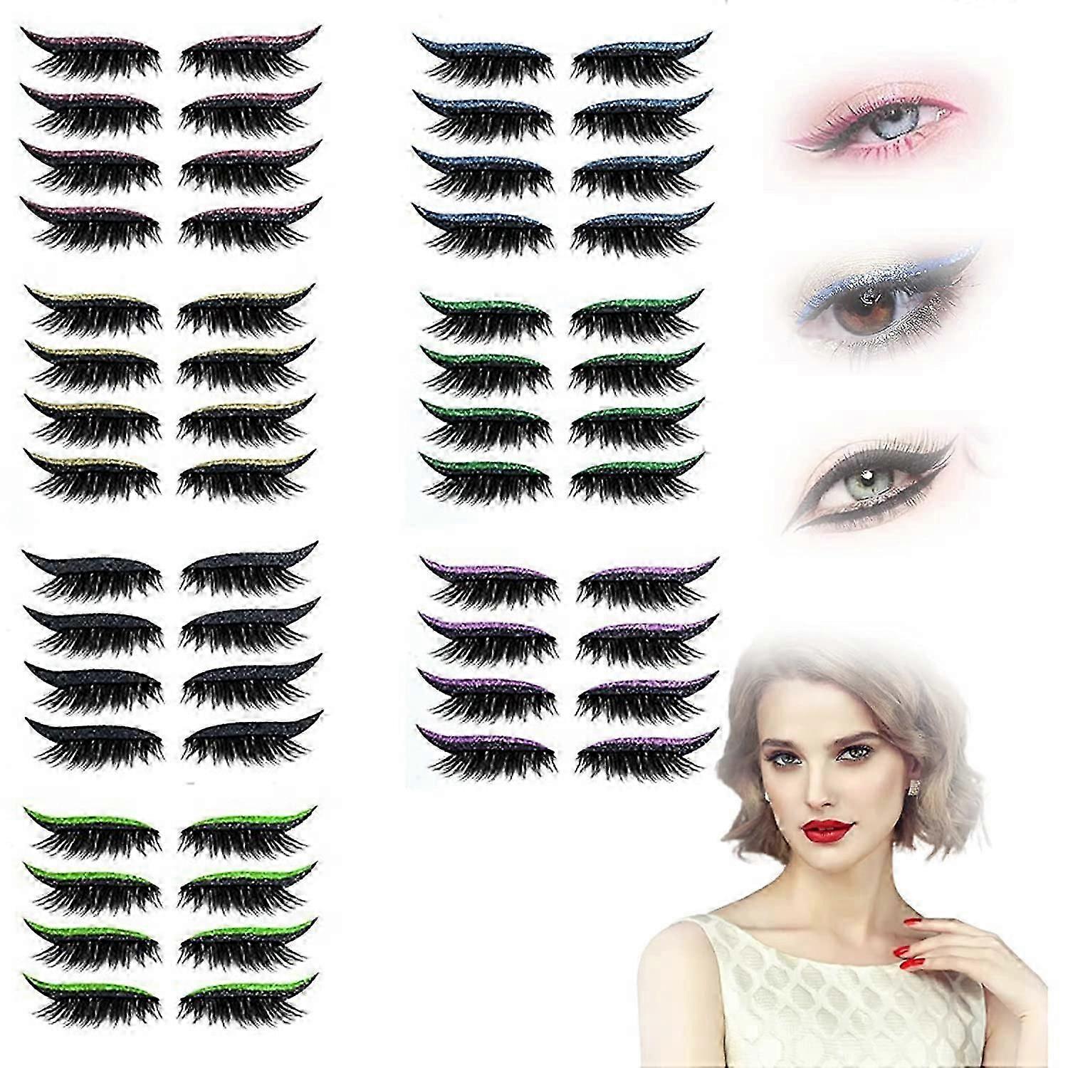 high qualityEyeliner Sticker with Eyelashes, Reusable Eyeliner & Eyelash Stickers, False Eyelashes with Eyeliner Waterproof