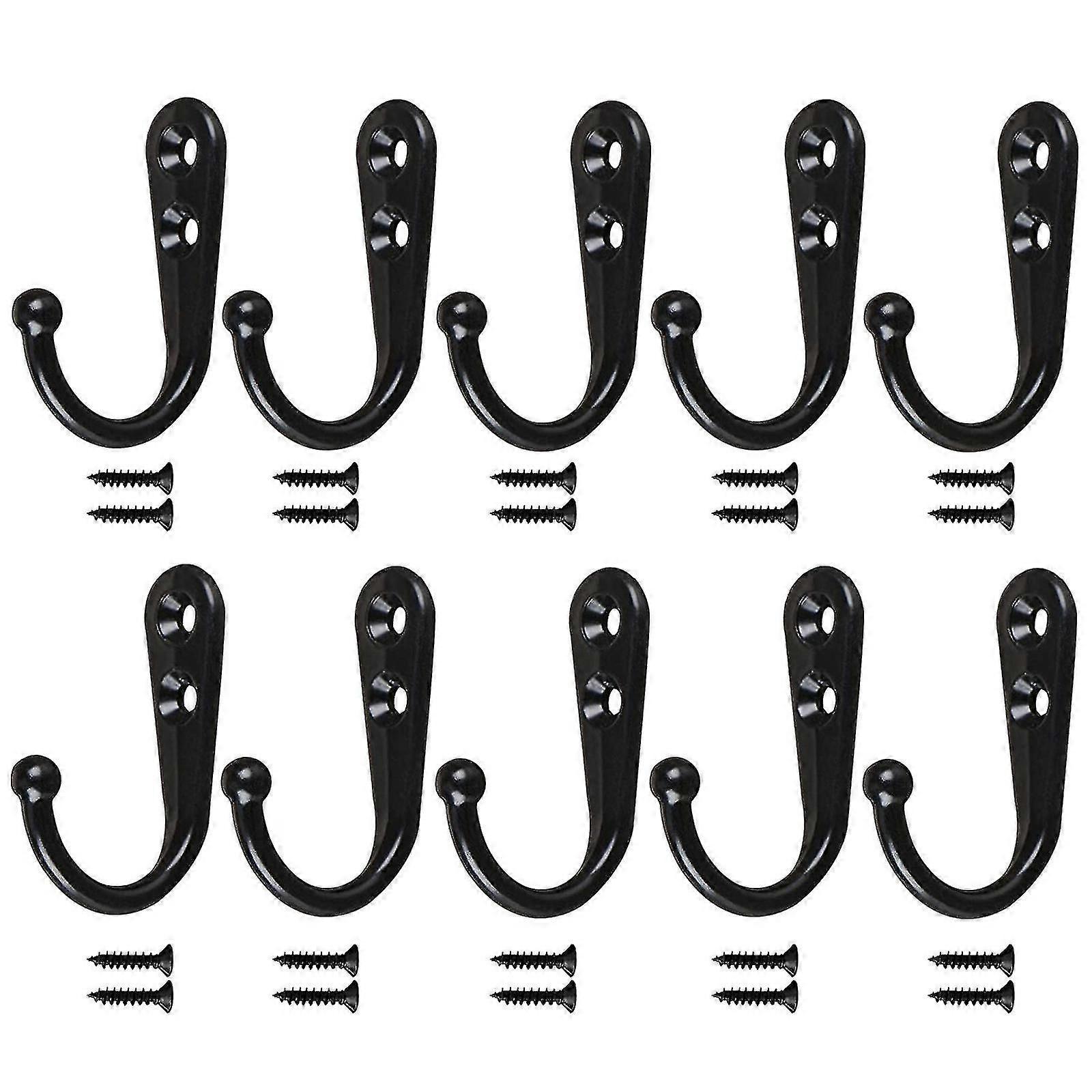 10-100x Vintage Single Coat Hooks Wall Mounted Robe Prong Hanger W/screw