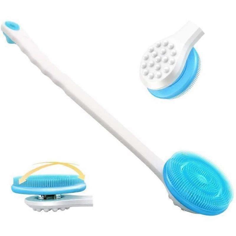 Shower Back BrushBath Brush With Long HandleBody Brush Silicone Non-Slip Reduces Cellulite