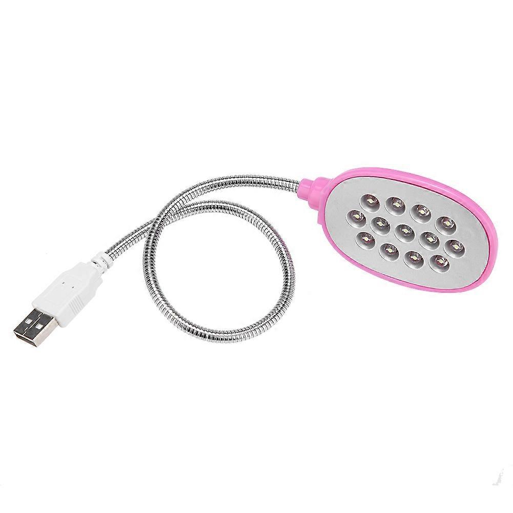 Flexible 13 LED USB Reading Night Light for Laptop, Adjustable Brightness, Portable Design, Energy Efficient, White Color