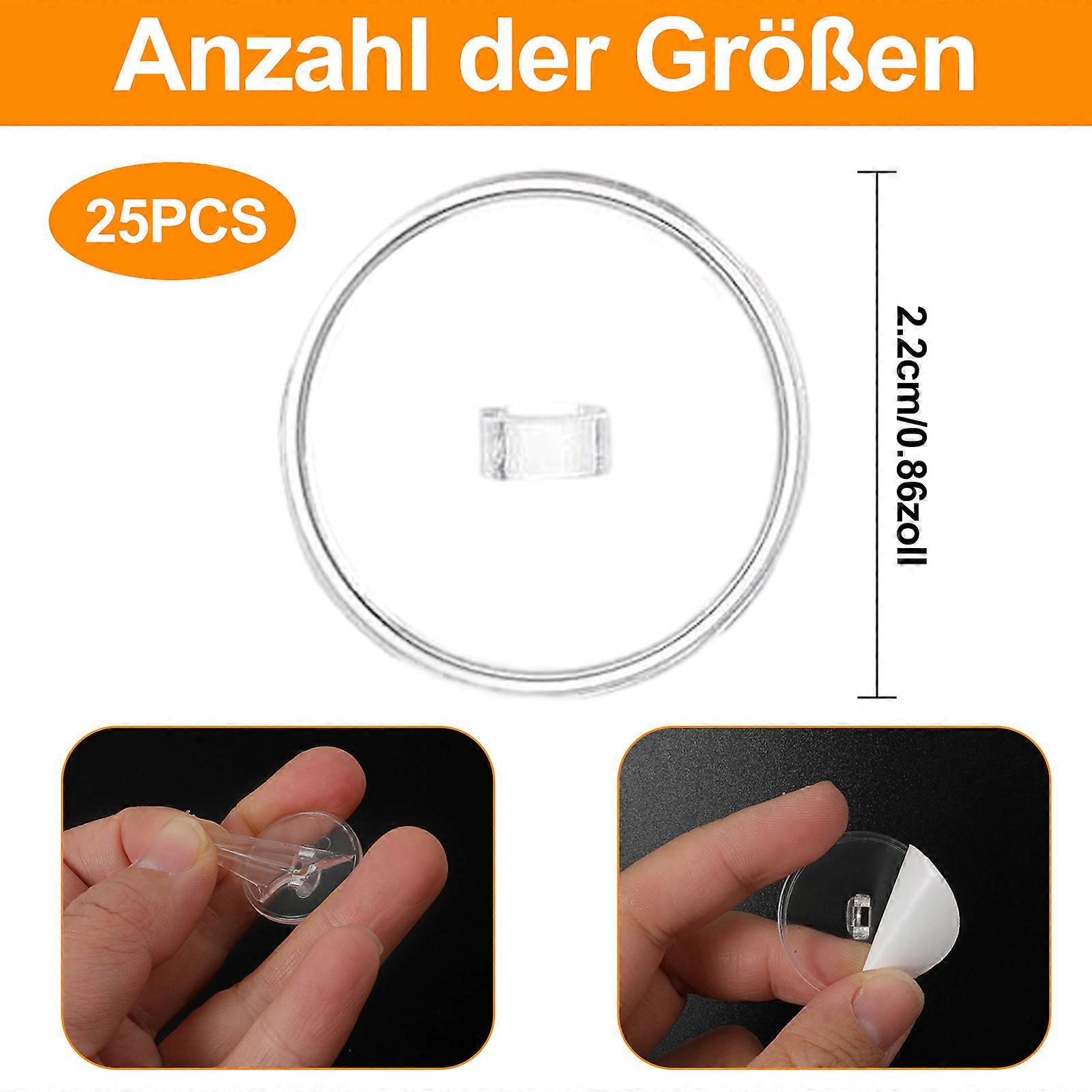 Adhesive Round Hooks, Clear Ceiling Holders, Transparent PVC Design