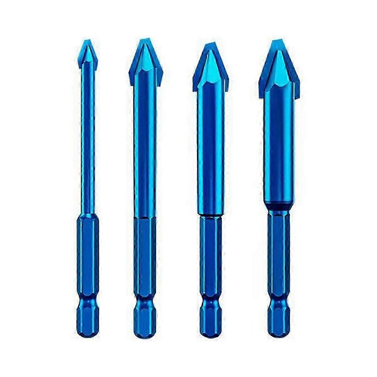 4Pcs Hex Shank High Hardness Eccentric Drill Precision Glass Tile Ceramic Punching Rock Slab Triang js