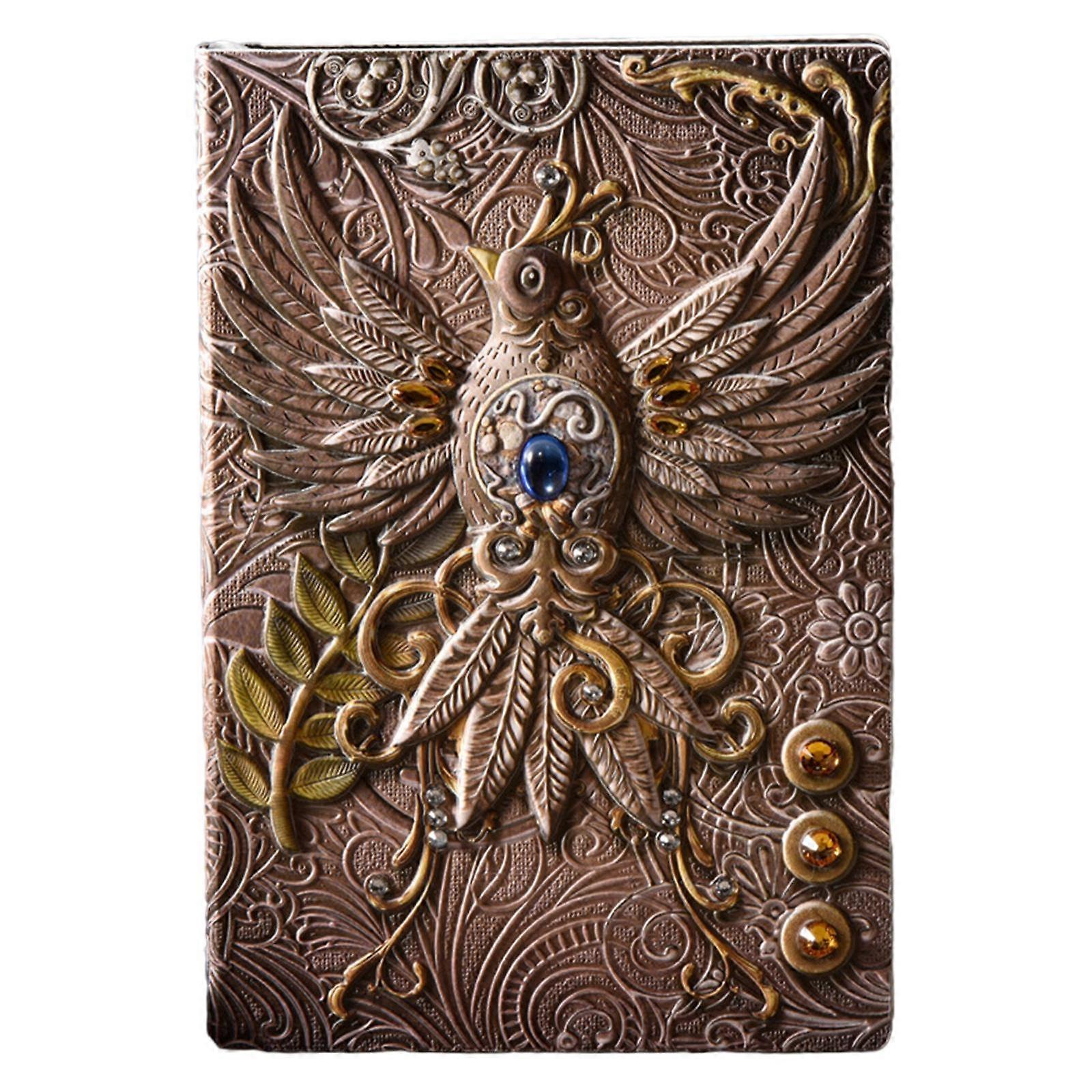 Retro Handmade Embossed Image Writing Notebook A5 Journal, Unique Design