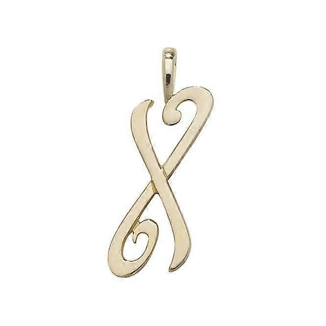 9ct Yellow Gold Polished Script Initial Pendant PN528/X