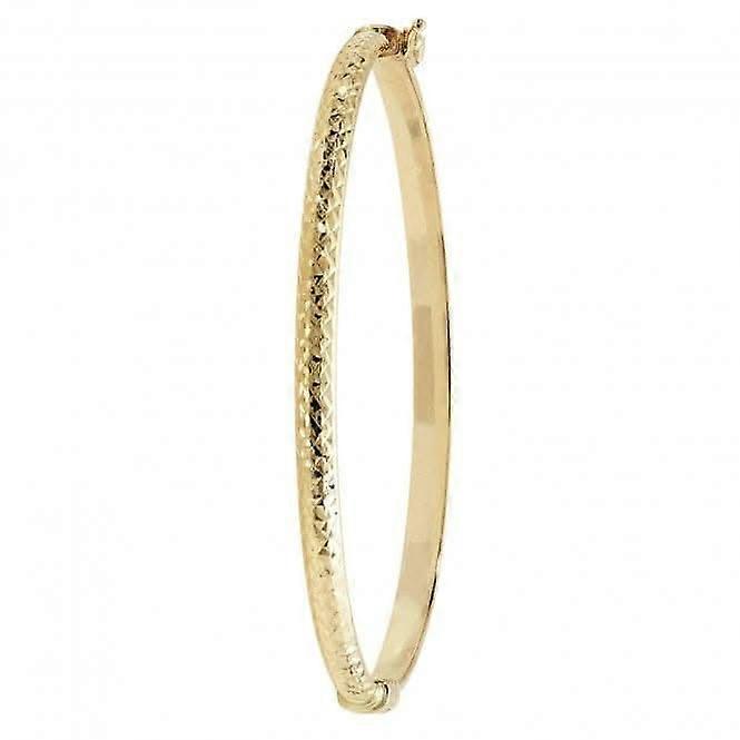 9ct Gold Ladies DC Hinged Bangle BN394