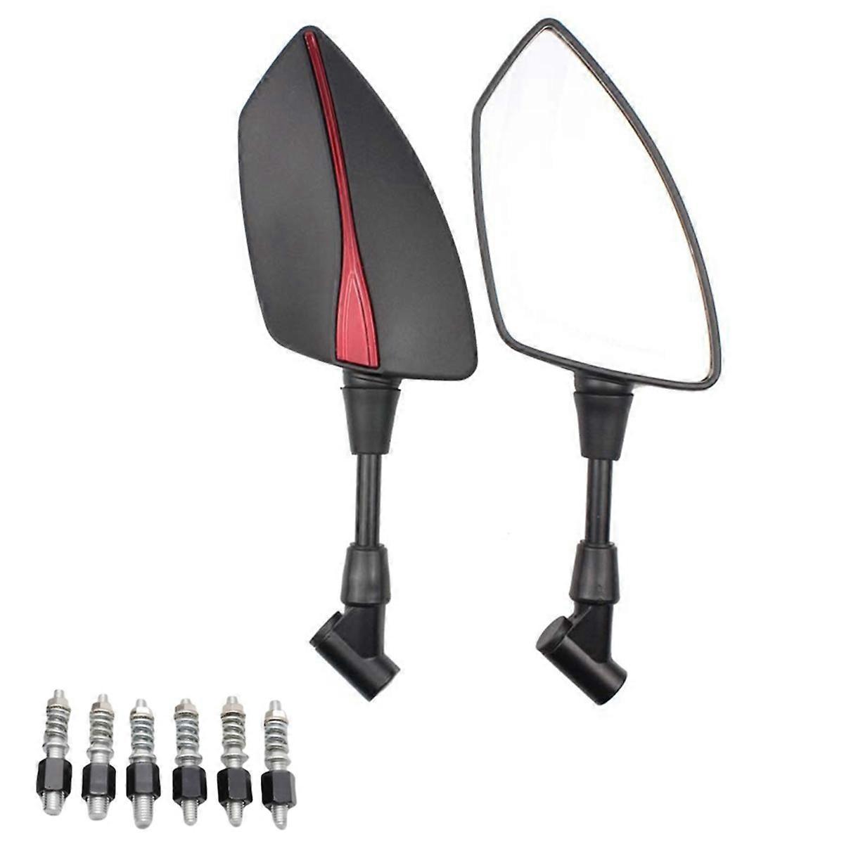 Motorcycle Universal 10mm 8mm Rearview Mirror Side Mirror Red