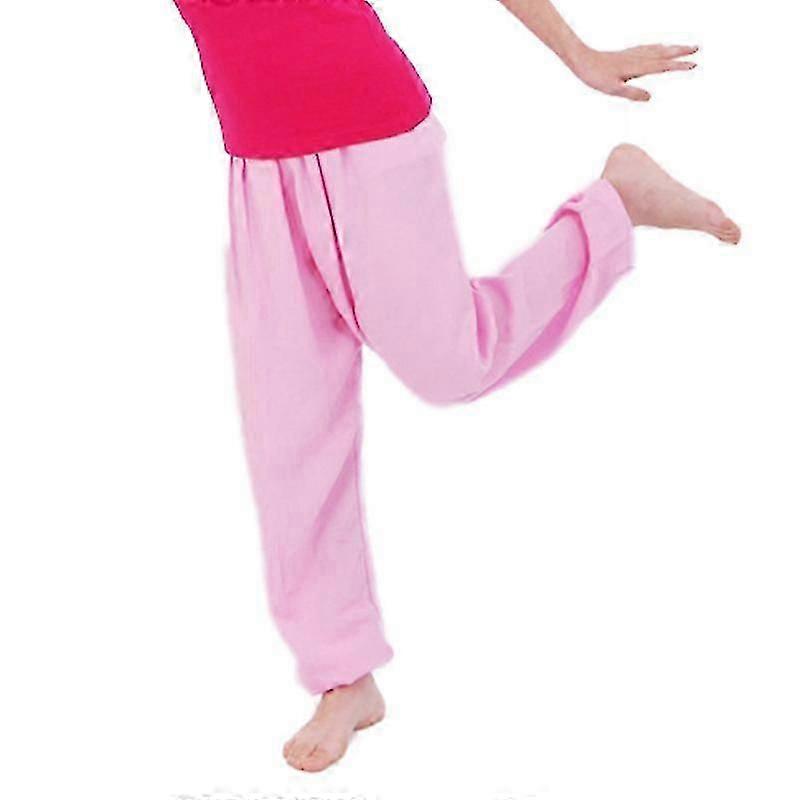 Kids Plain Loose Long Pants Yoga Dancing Bloomers Aladdin Trousers
