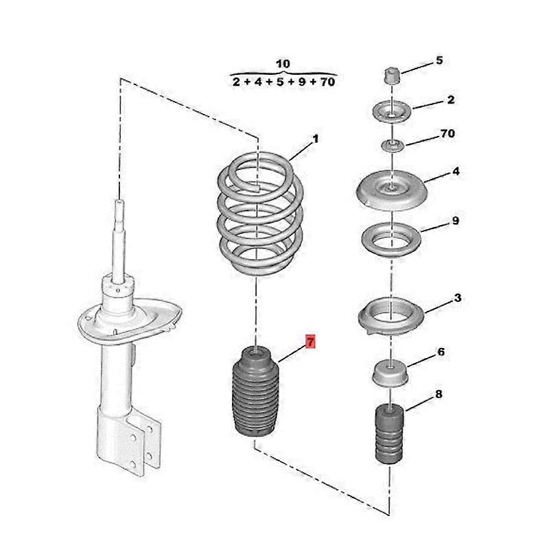 2Pcs Car Front Shock Absorber Rubber Dust+Suspension Buffer Block