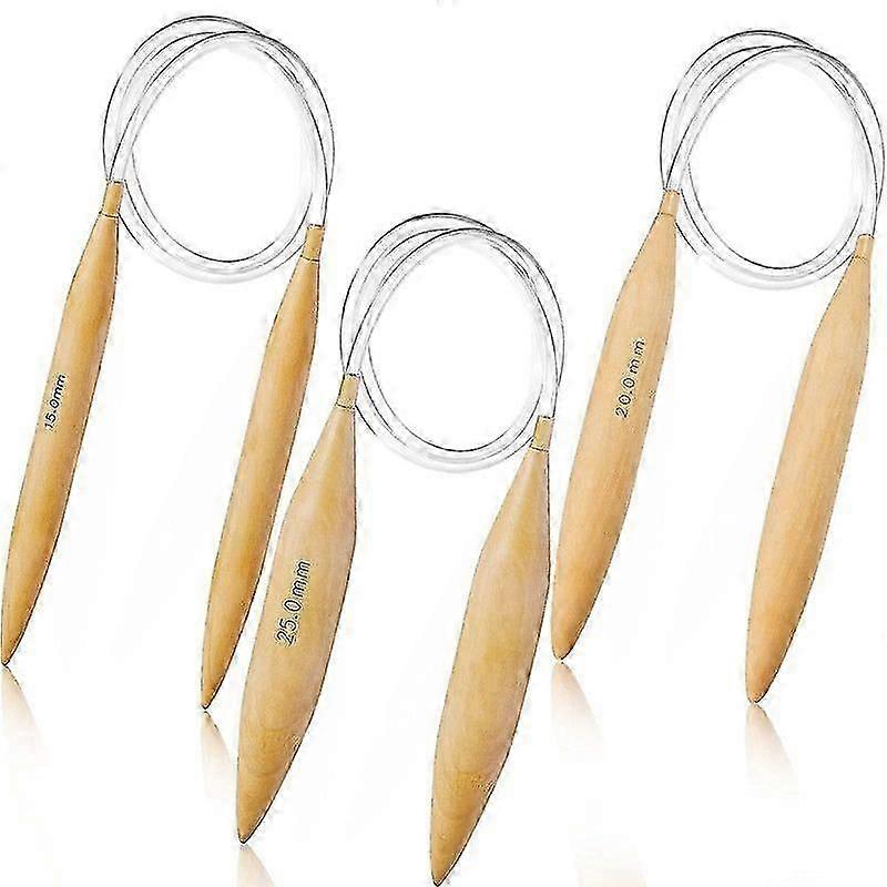 Bamboo Circular Knitting Needles Set Oversize Circular Knitting Needles Jumbo Needles for Chunky Yarn US Size 19, 35, 50