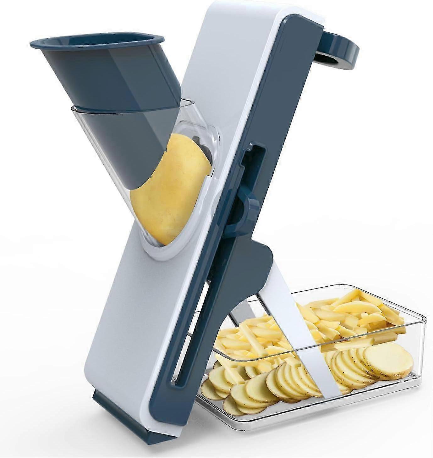 Safe Mandoline Slicer - Kartoffelschneider, Einstellbarer Gemüseschneider, Pommes-Frites-Cutter, Julienne-Schneider, Professioneller 3-in-1-Hacker