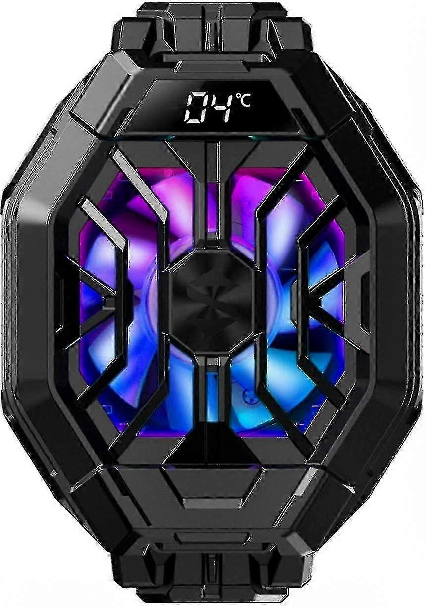 Black Shark 2 Pro Smartphone Cooling Fan with Temperature Display for 2.63-3.46 Inch iOS/Android Devices