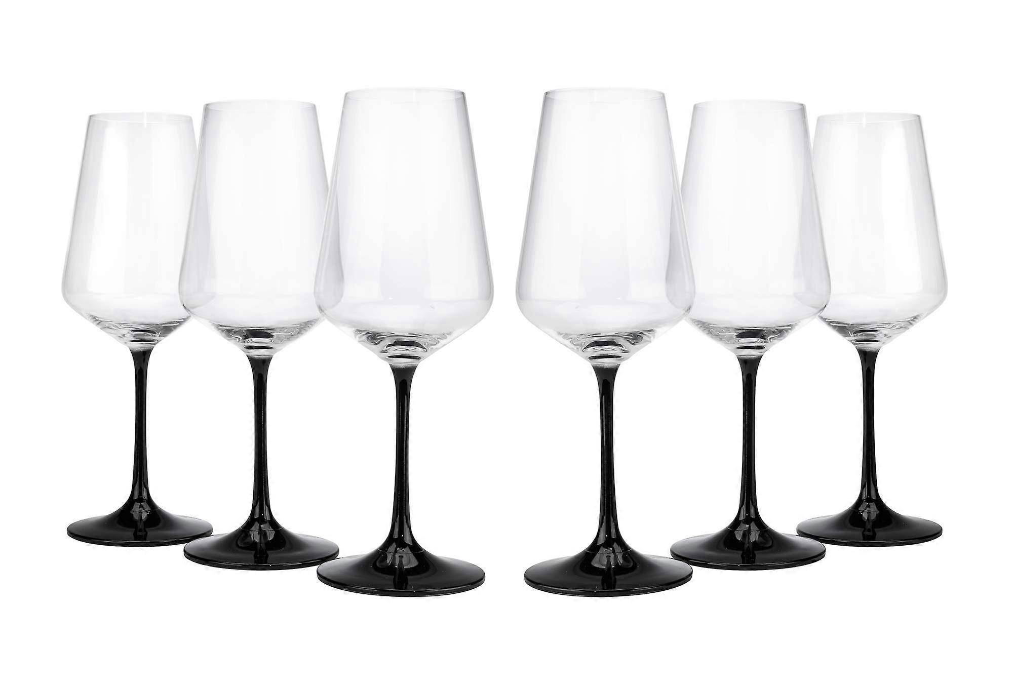 6-Piece Crystal  Glass Set for Serving Red  11.5-Ounces