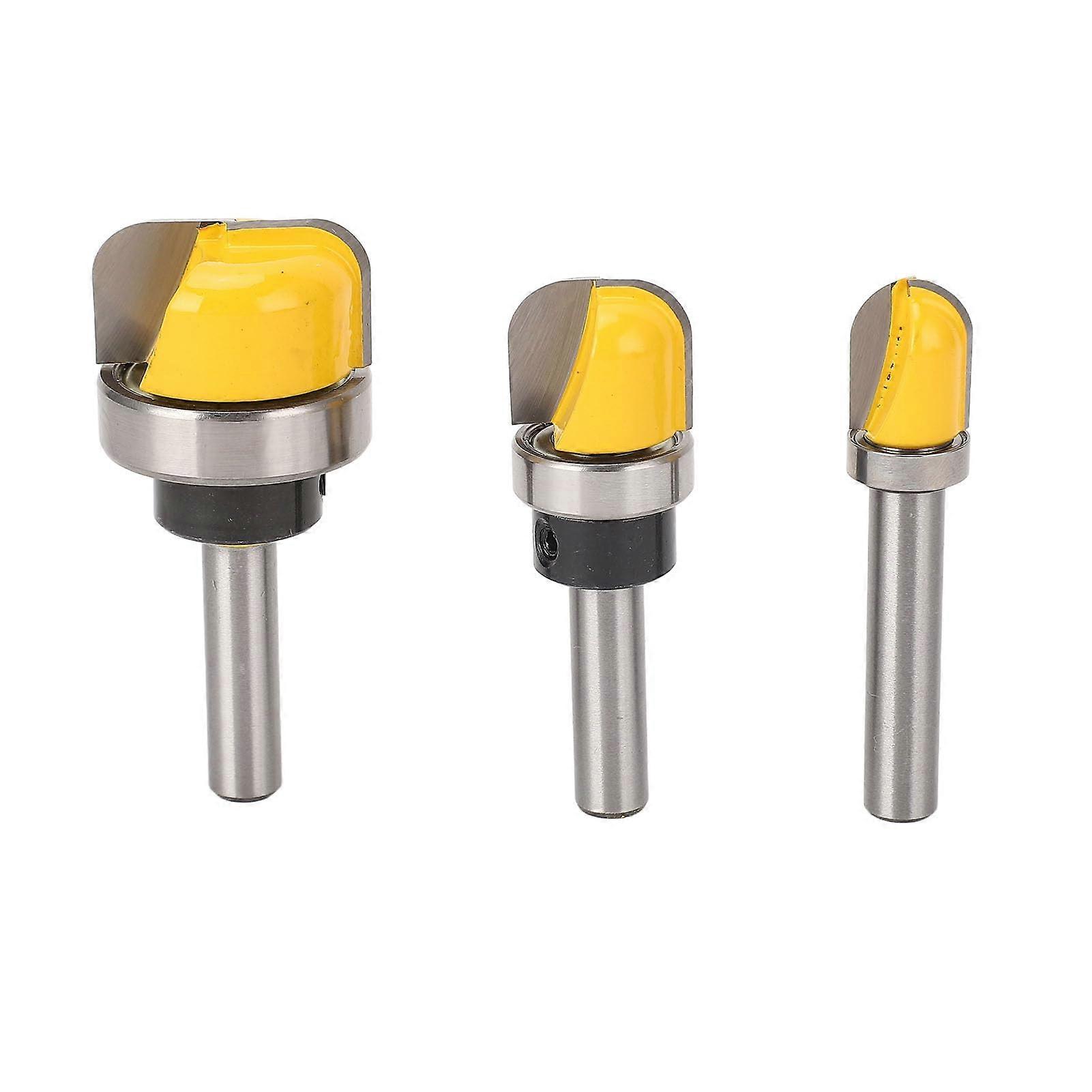 8mm Tungsten Steel Router Bits Set, 3Pcs Round Shank Bowl and Tray Cutter for Woodworking with Storage Box