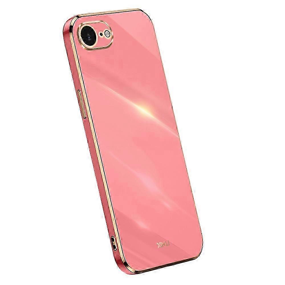 XINLI For iPhone 16e Case TPU Phone Cover with Electroplating Frame - Black