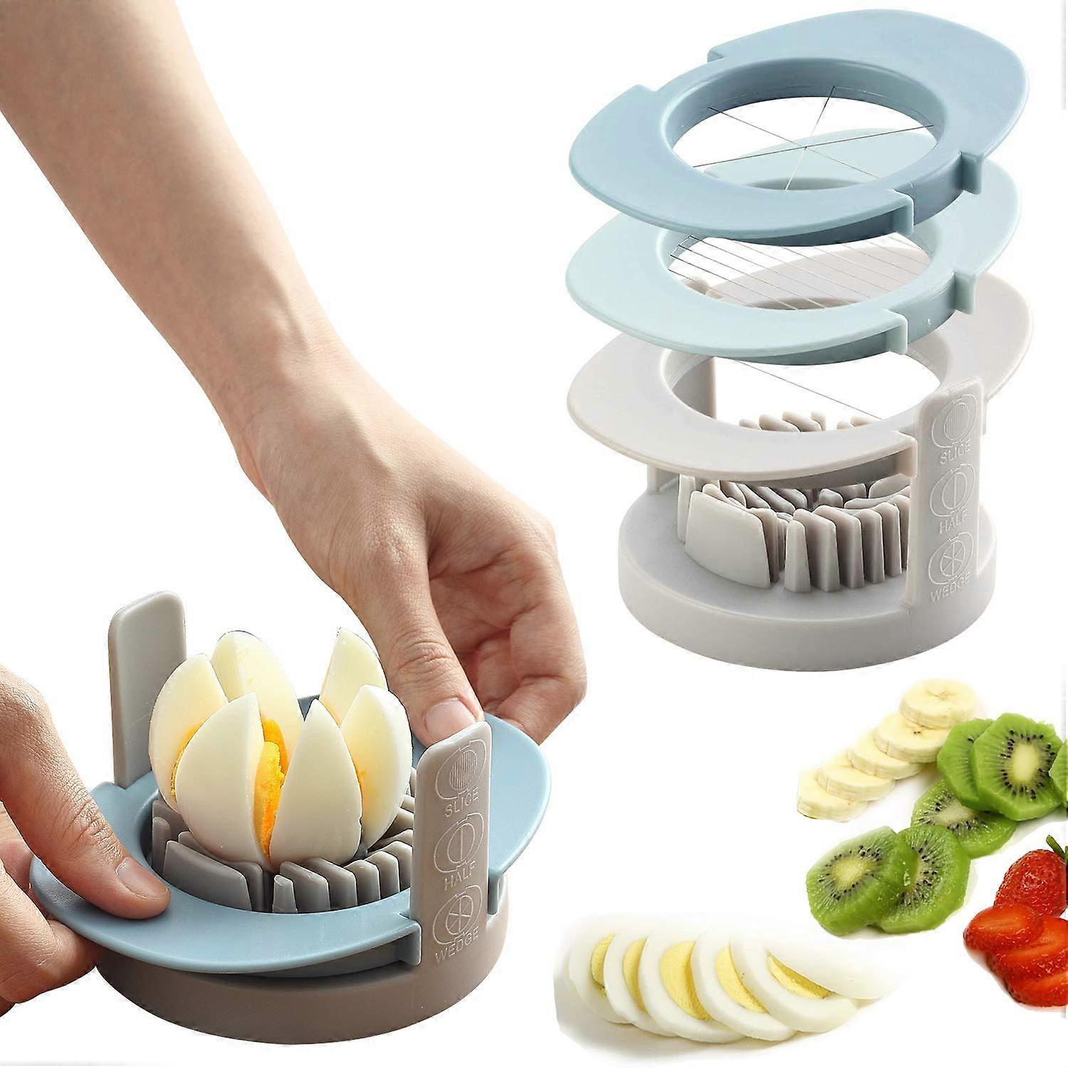 Strawberry Slicer/Cutter With Stainless Steel Cutting Wire For Hard-Boiled Egg Slicer Multicolor
