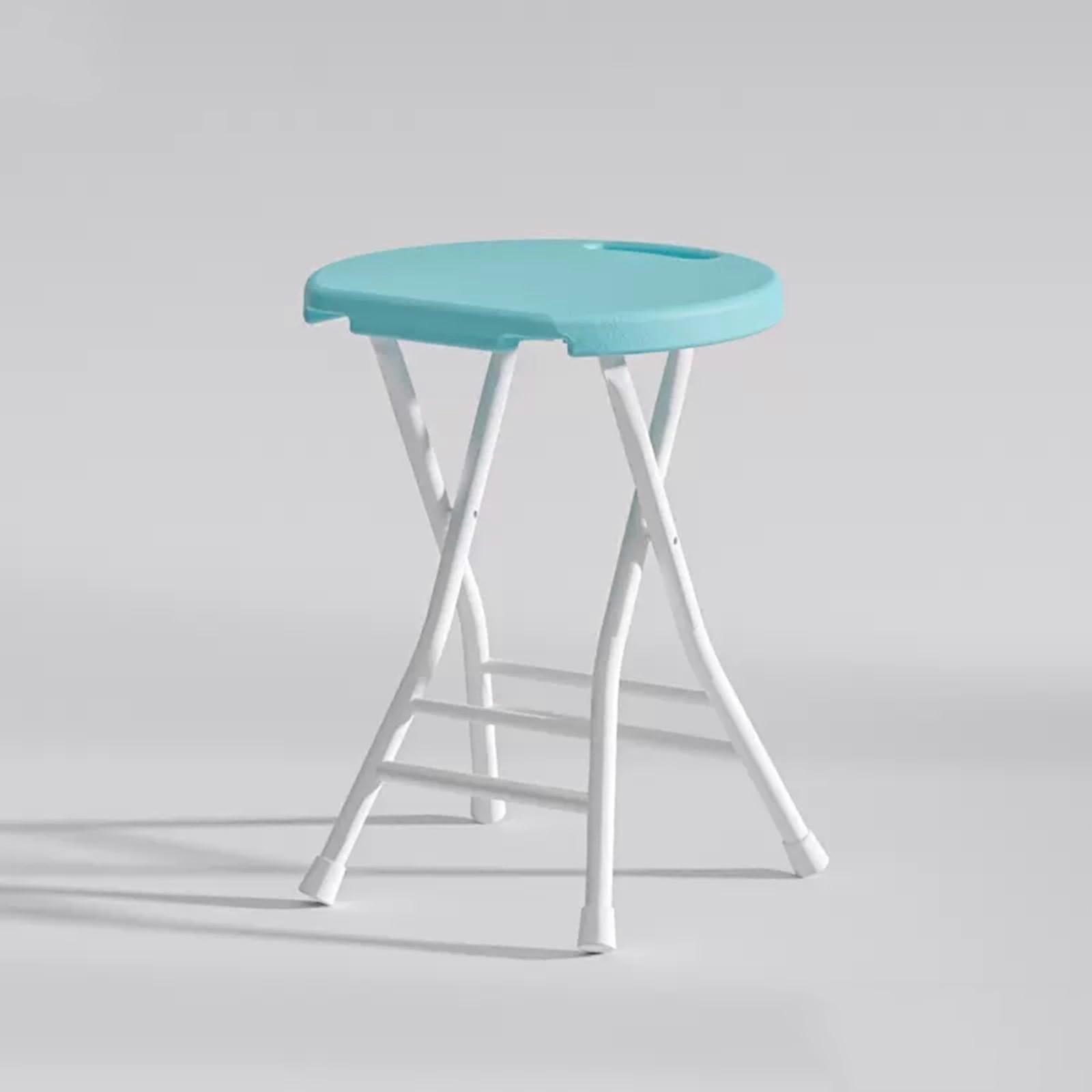 Plastic Small Maza Thickened Household high Stool, Simple Round Outdoor Stool Small Bench Dormitory Chair (Color : Blue)