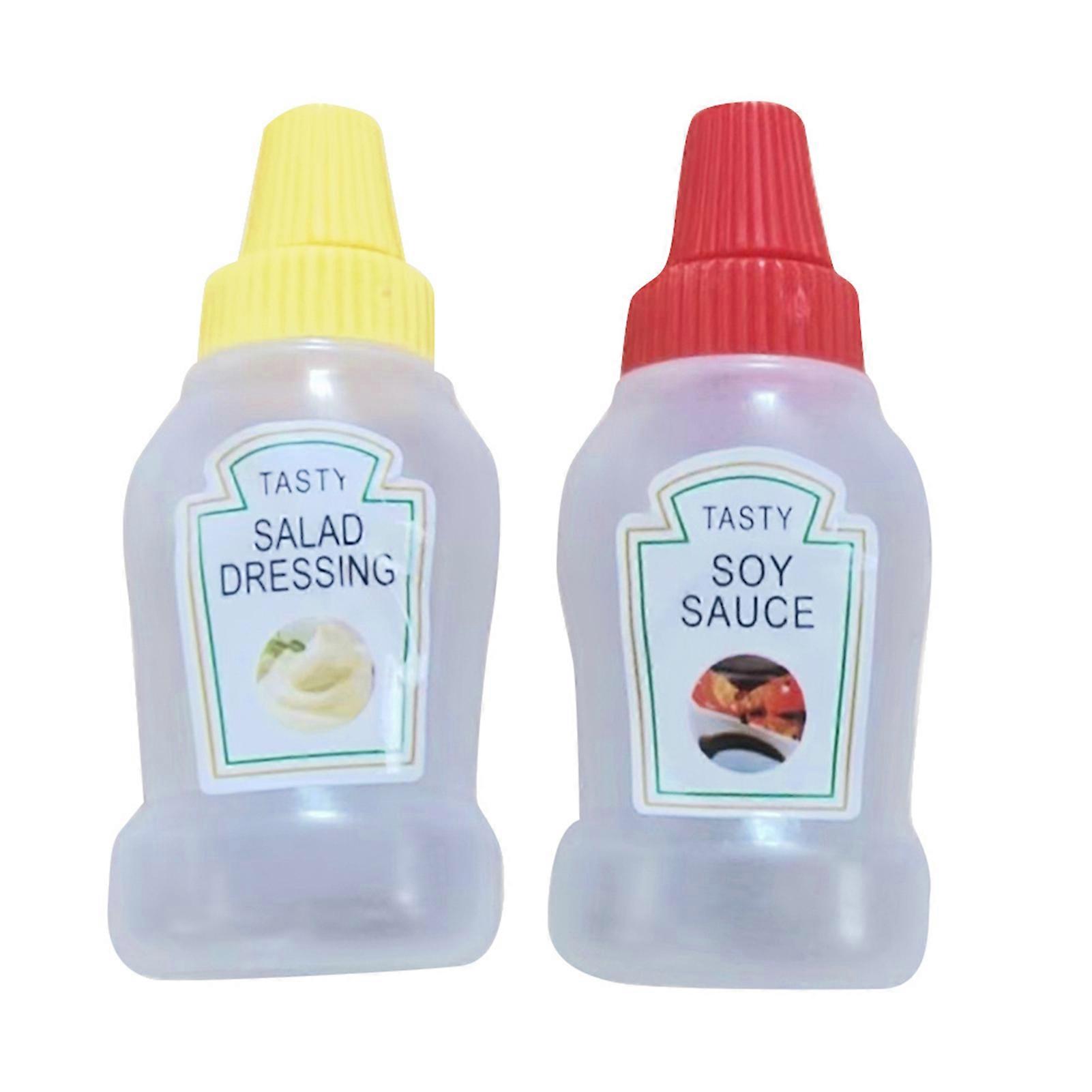 2PCS Mini Portable Sauce Sub-Bottling Portable Squeezable Squirt Condiments