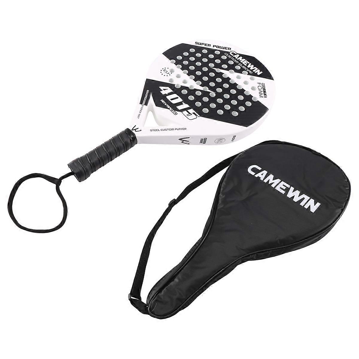 Racchetta da padel Beach Tennis Racchetta in fibra di carbonio ed EVA, bianca