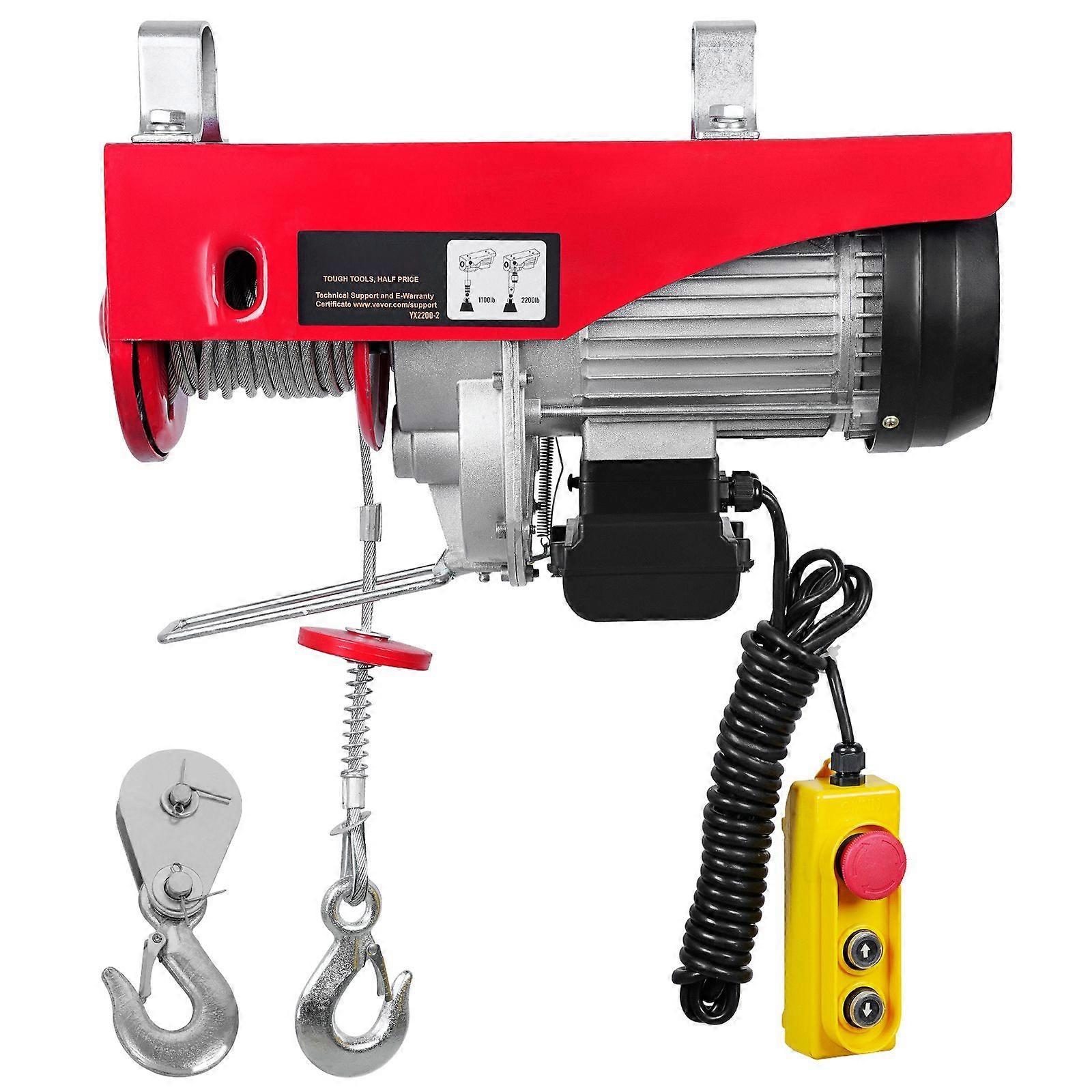 Wciągnik elektryczny, udźwig 2200 funtów, 1600 W 220 V, wysokość podnoszenia pojedynczego 40 stóp i silnik z czystej miedzi, do fabryki magazynów garażowych