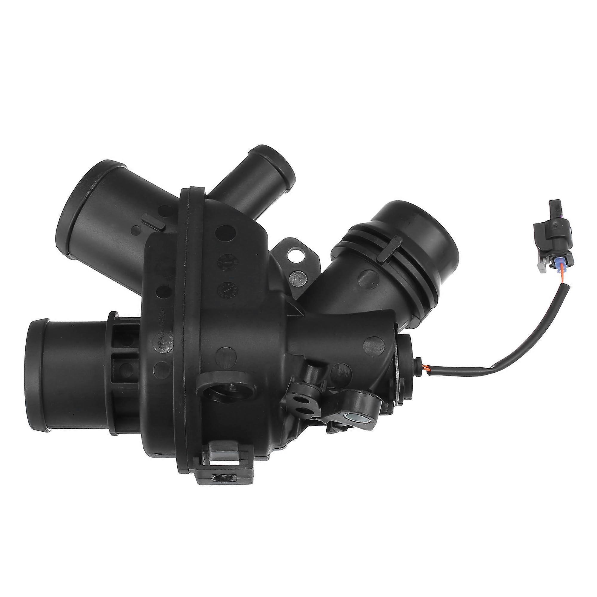 Thermostat Housing Assembly with Sensor for Land Rover Range Rover 3.0L V6 2015-2019, Plastic Black, OEM No.LR117568/AJ813986