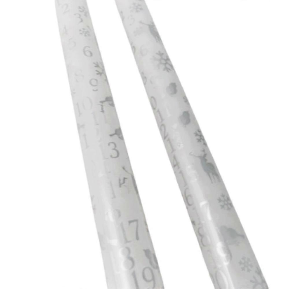 Advent Candle White & Silver by Giftware Trading