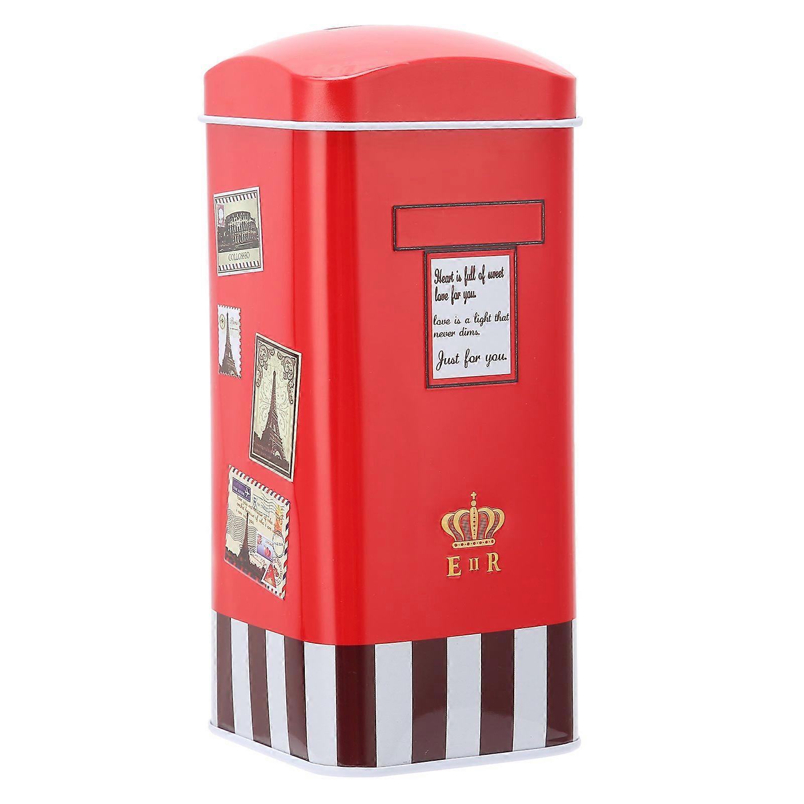 Mailbox Post Box Model Decor State Piggy Bank Money Saving Box Home Desk Decoration,Red