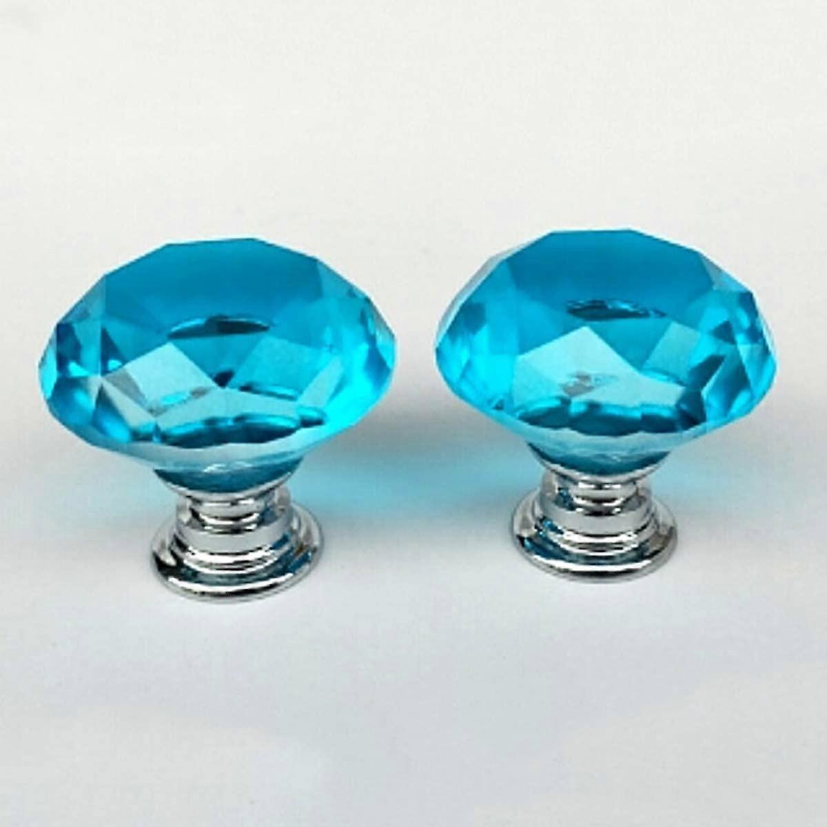 Metal,Kitchen Cabinet,Furniture,Drawer,Pulls Handle,Decoration,2PCS 40mm Glass Crystal Door Knobs