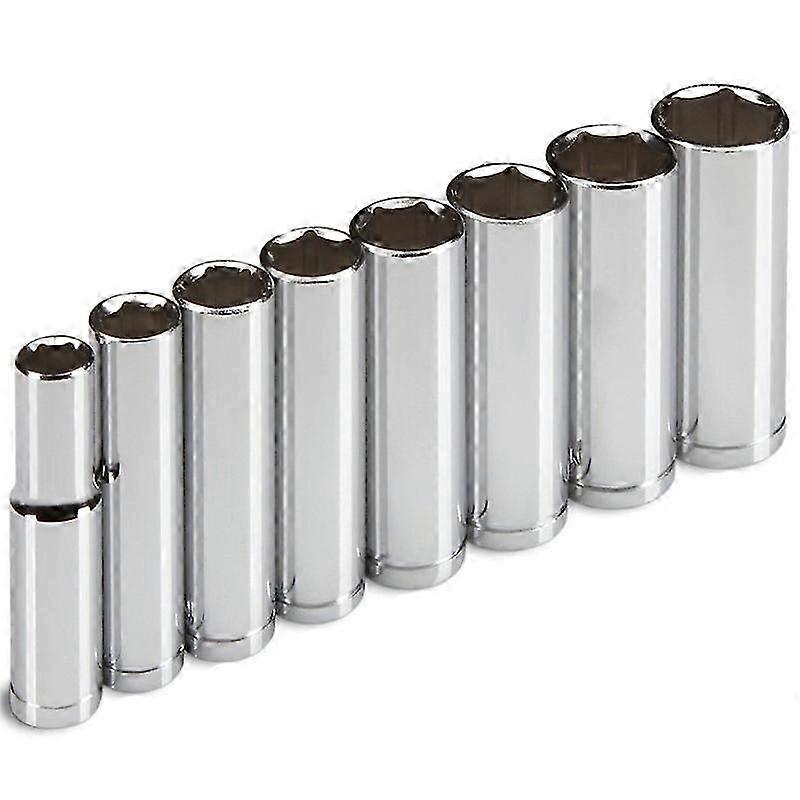 3/8" Drive Deep Socket Set 8PC Metric 10-19mm Socket Wrench Tool Kit