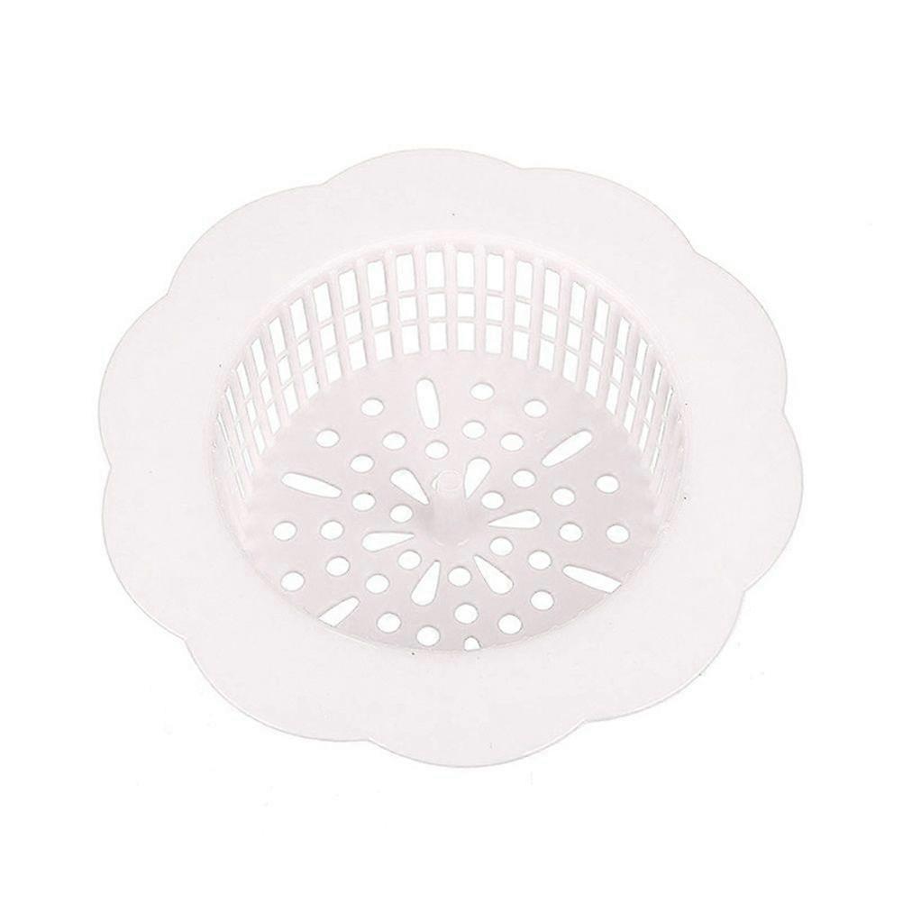 2pcs Küche Blume Typ Waschbecken Anti-Blockier-Filter Undichtes Waschbecken Netz Undichtes Badezimmer Kleines Loch Bodenablauf (weiß)