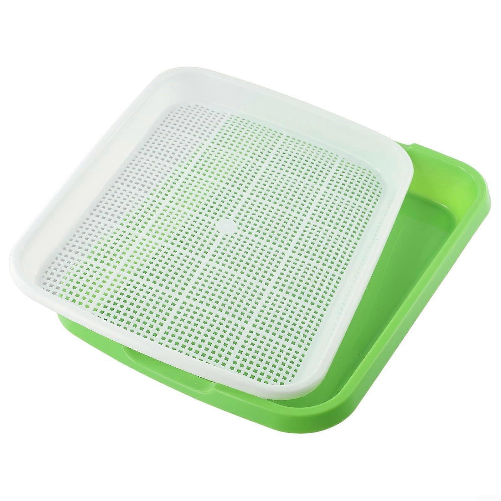 Microgreens Space Saving Tray, 2-Layer Hydroponic Growing System for Kitchen and Garden, Durable Plastic Container