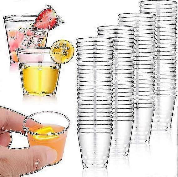 100 Pack 30ml Plastic Shot Glasses, Reusable Party Drinking Cups