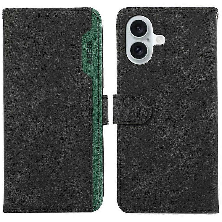 Capa de Telefone Flip de Couro com Emenda de Cor ABEEL Compatível com iPhone 17 RFID