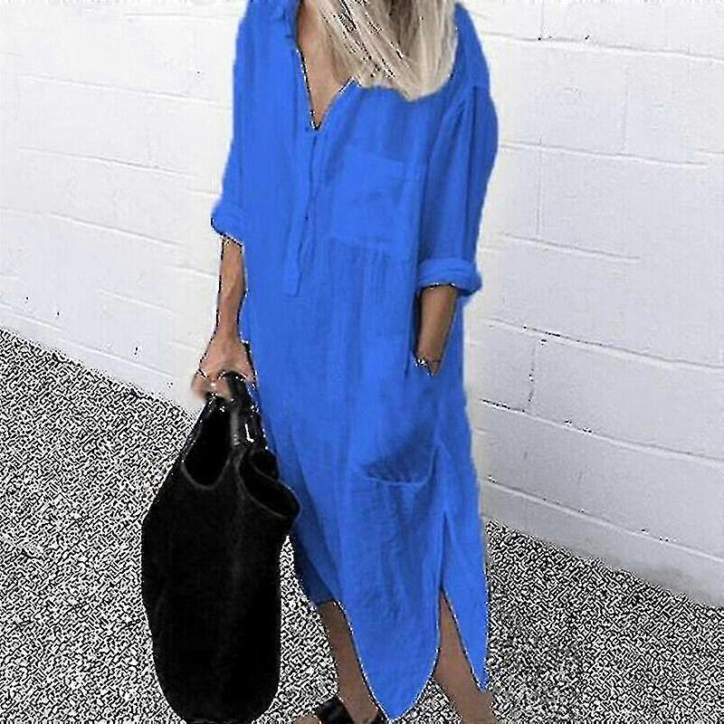 Button down camicetta vestito per le donne plus size camicia lunga casual