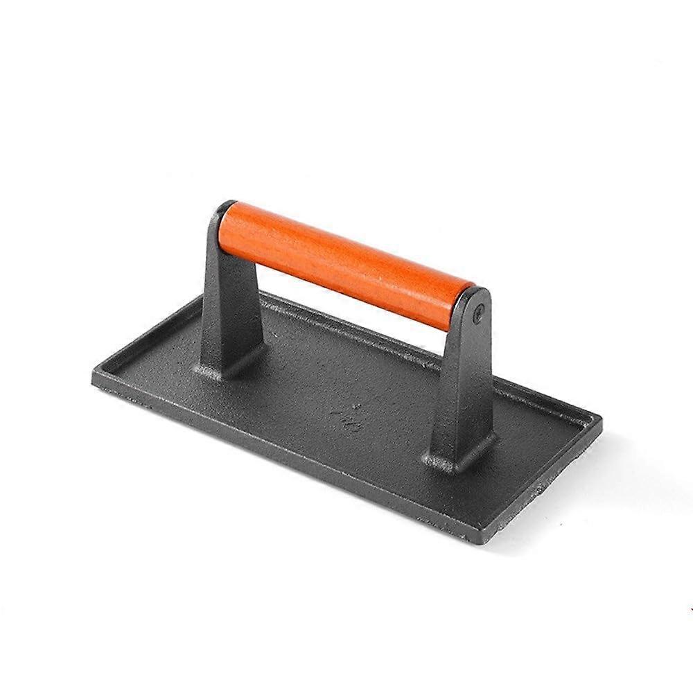 Burger press Cast iron meat press Manual meat press with wooden handle for cooking, steak, paninis