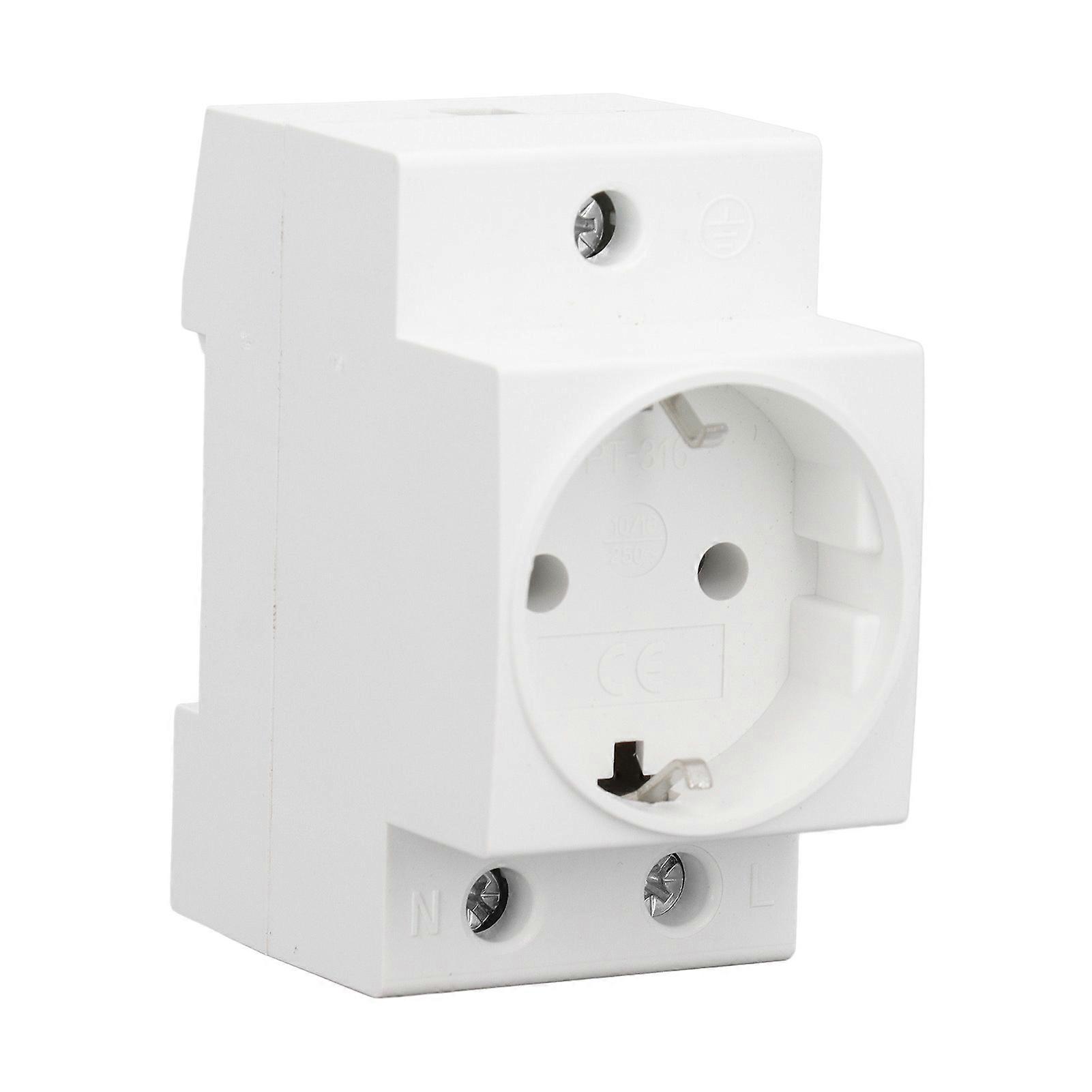 DIN Rail Power Socket with Protective Contact and Earthing for Distribution Panel EU AC250V 10 16A