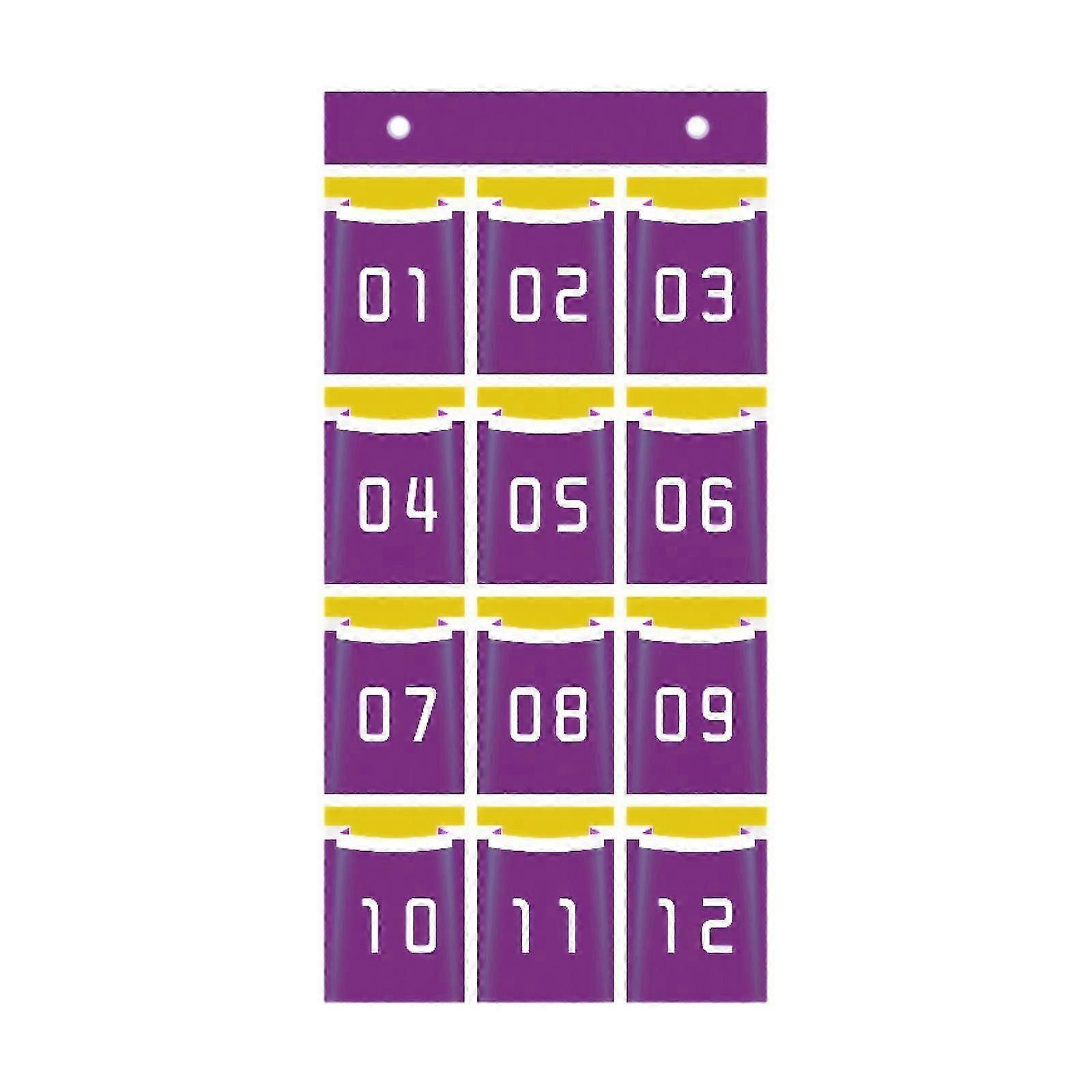 Phone Holder Pouch Accessories Numbered Pocket Chart for Students with 12 Grids for Home and School Use