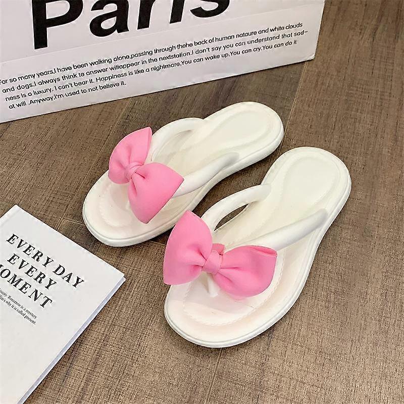 Summer Bowknot Women's Slippers Sweet Bow Tie Slides Girl Indoor Casual Soft Flip Flops Couple Outdoor EVA Non-Slip Beach Sandal