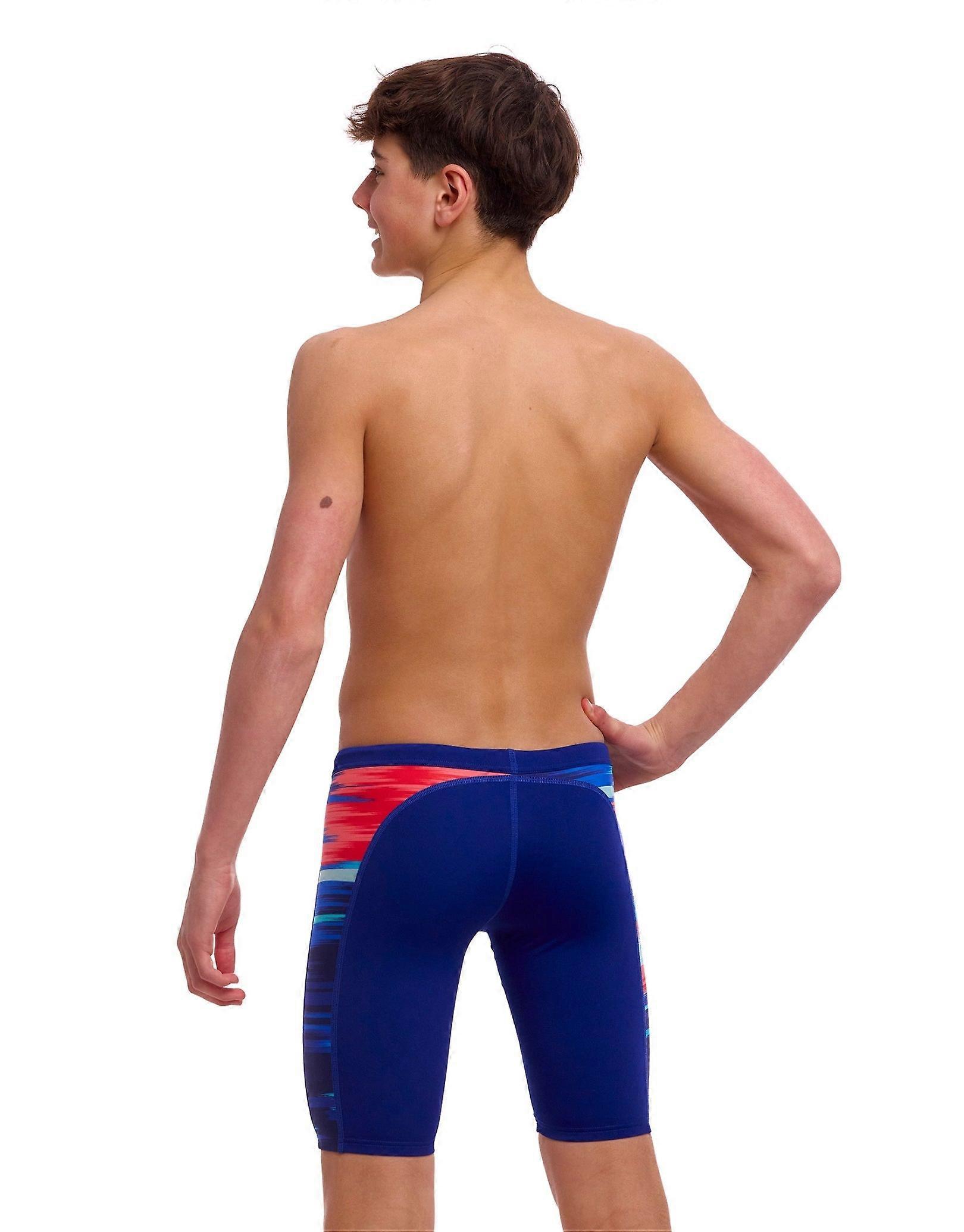 Funky Trunks Boys Storm At Sea Swim Training Jammer - Navy/Multi