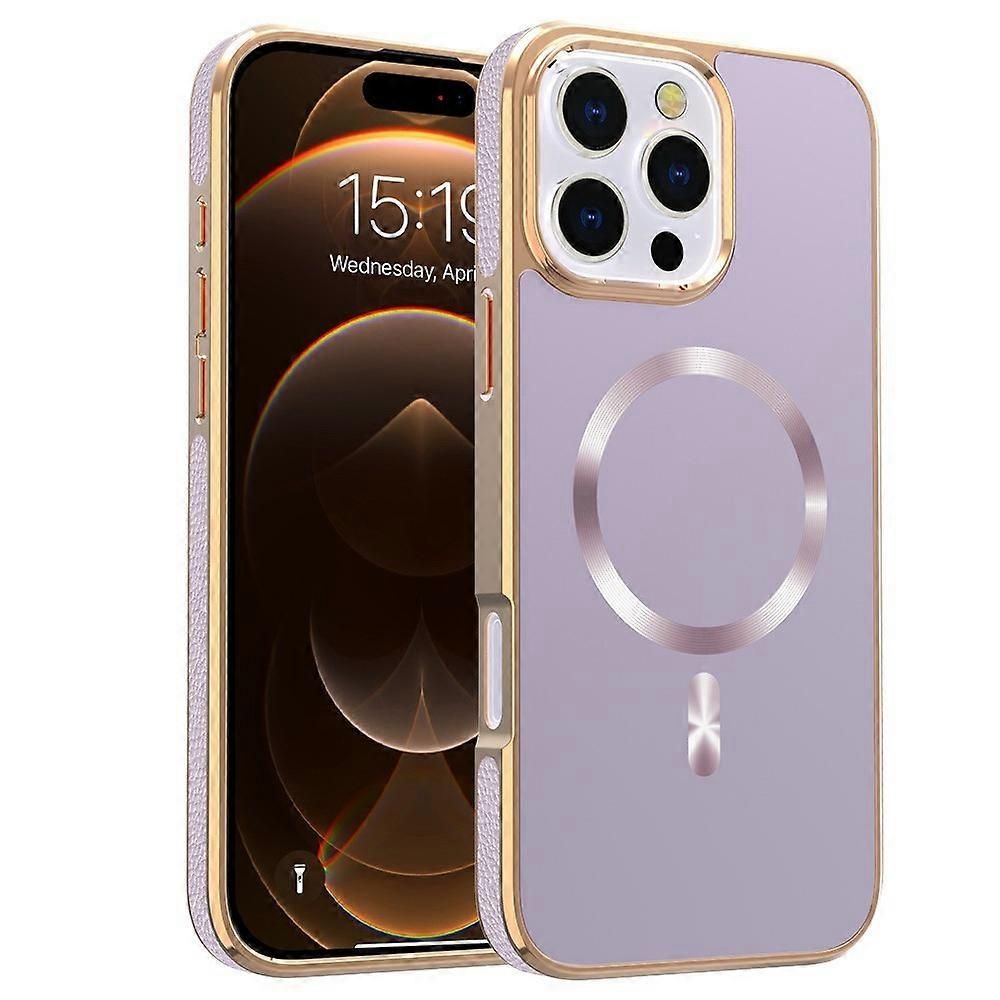Compatible For iPhone 16 Pro Max Magnetic Case Electroplating Anti-Drop TPU + PC Phone Back Cover