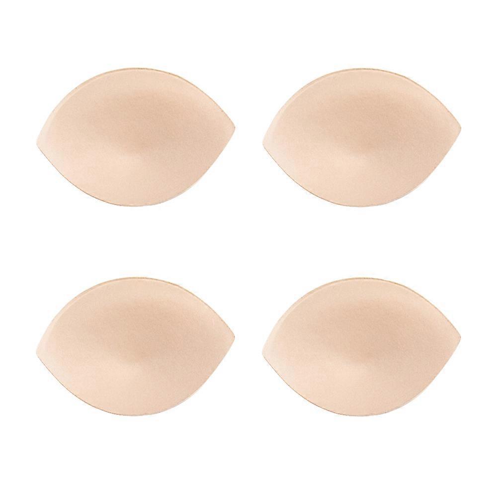 Bra Inserts Pad for Comfortable Use Beige Sponge Bra Liners with Excellent Craftsmanship 4 Pairs
