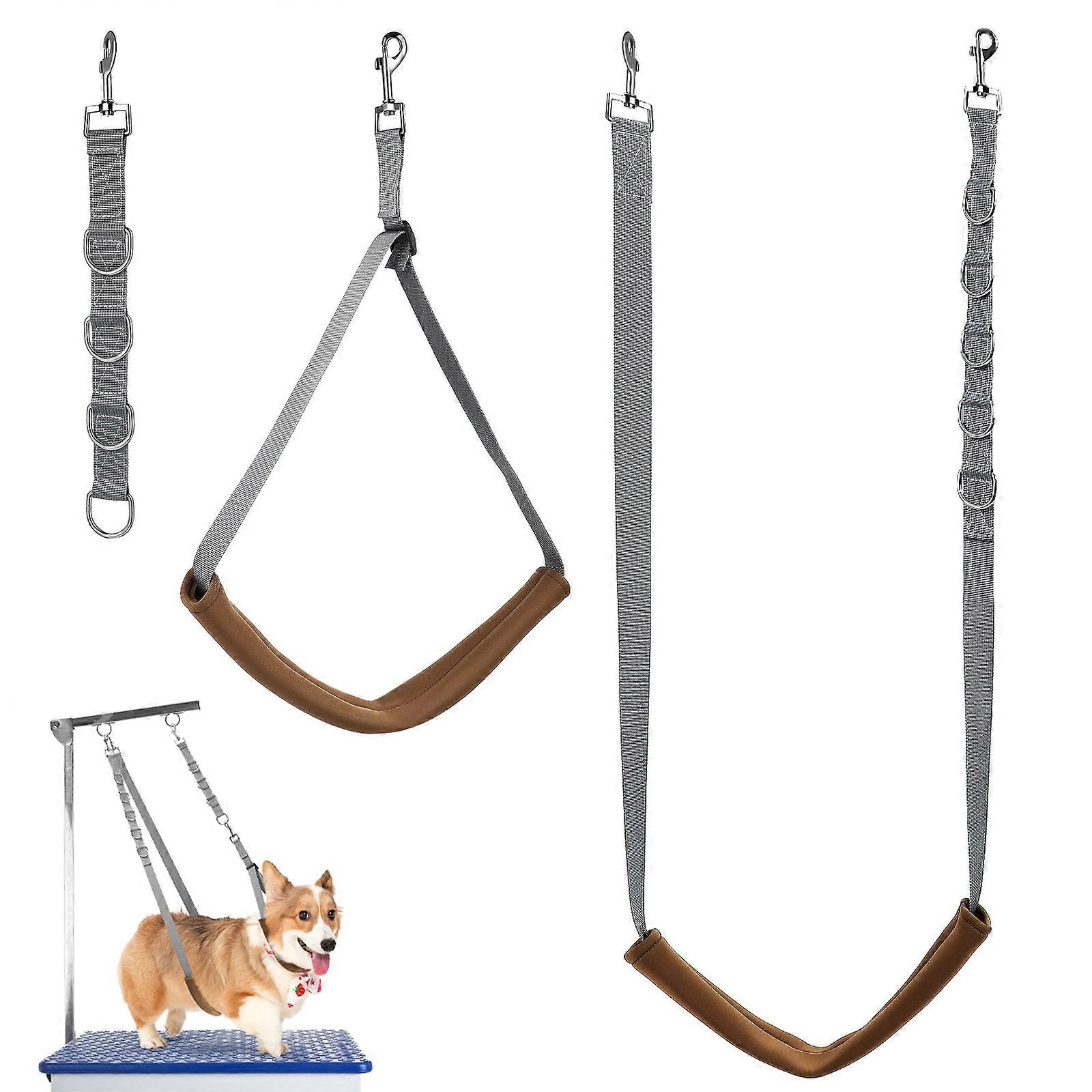 Adjustable Dog Grooming Strap Set with Swivel Clip   Durable Multi Functional Pet Bathing Loop for Secure Grooming