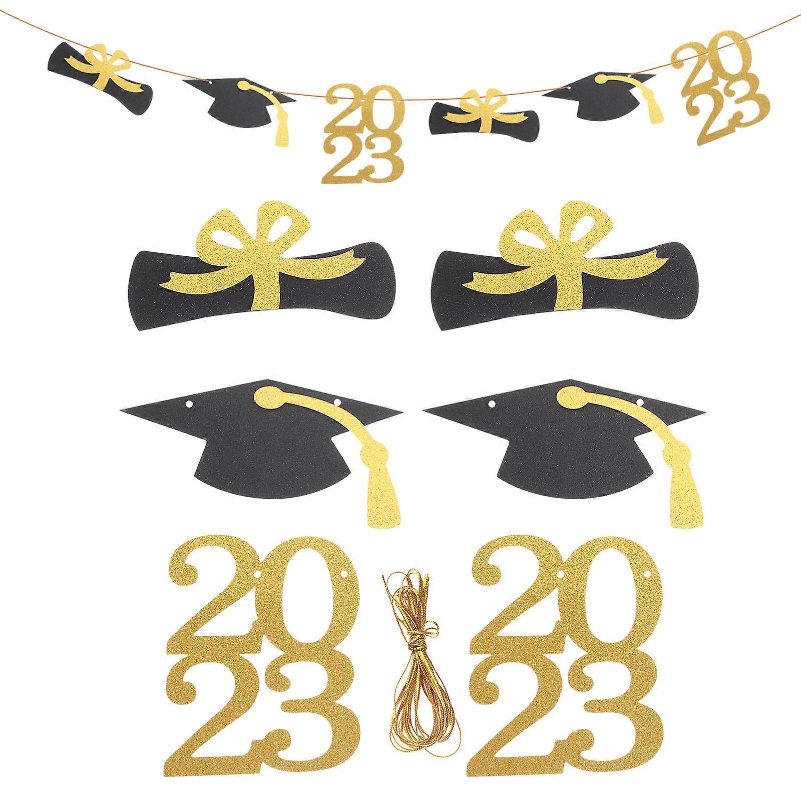Congrats Grad Hanging Decoration Graduation Backdrop Rectangle Shape For Grads 1Set