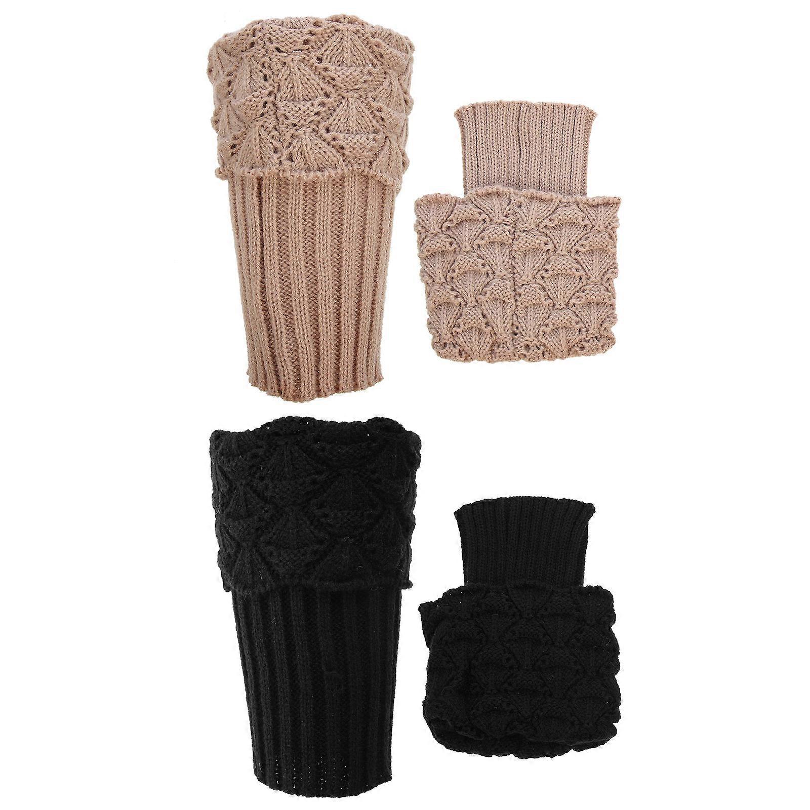 Soft Leg Warmers Winter Sock Covers Warmth Protection Wind Blocking Body Heat Retention Polyacrylic Fiber 2 Pairs